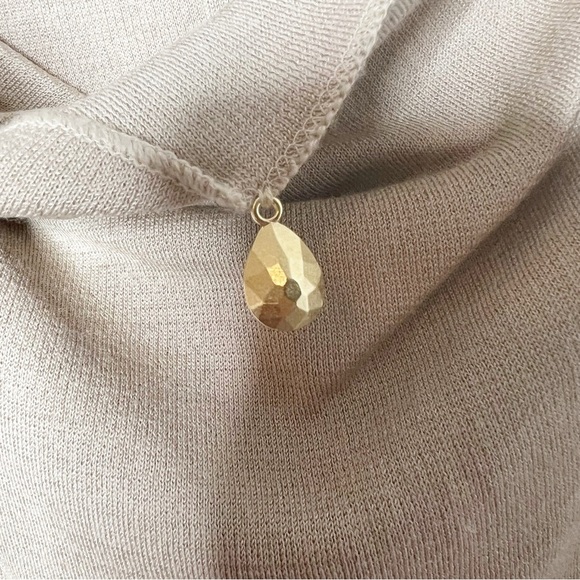 St. John Tan Cowl Neck Sleeveless Dress Size 8 - Picture 4 of 5